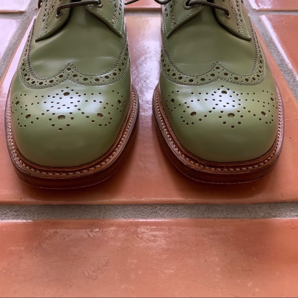 Paul Smith Men’s Leather Green Lace-Up Dress Shoes - Picture 7 of 9